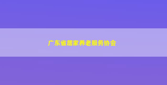 广东省居家养老服务协会