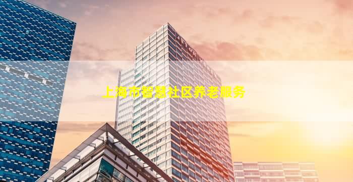 上海市智慧社区养老服务